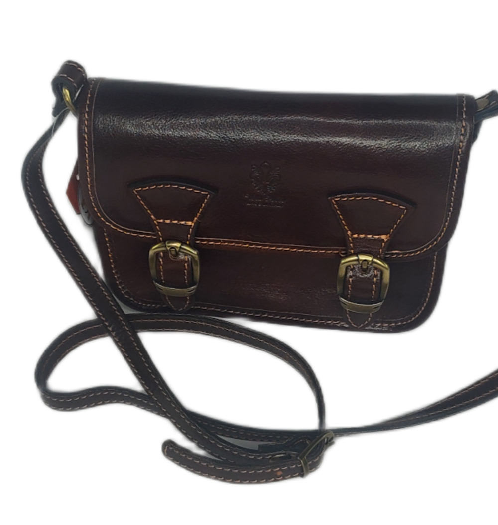Charlie Leather Elena Espresso/Rich Brown Small Leather Crossbody –NWT